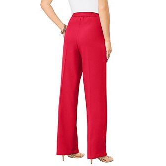 Roaman's Women's Plus Size Tall Plus Size Wide Leg Bend Over Pant