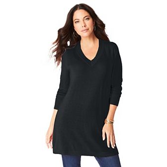 Roaman's Women's Plus Size Cashmere Collection V-Neck Sweater