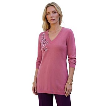 Roaman's Women's Plus Size Cashmore V-Neck Sweater