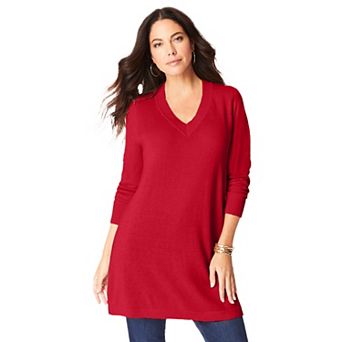 Roaman's Women's Plus Size Plus Size Cashmere V-Neck Sweater