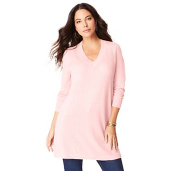 Roaman's Women's Plus Size Plus Size Cashmere V-Neck Sweater