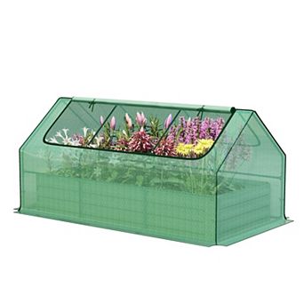 Aoodor Galvanized Steel Raised Bed with Removable Green - 6' x 3' x 3'