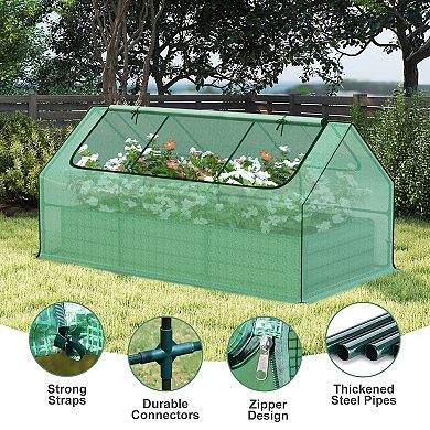 Aoodor Galvanized Steel Raised Bed with Removable Green - 6' x 3' x 3'