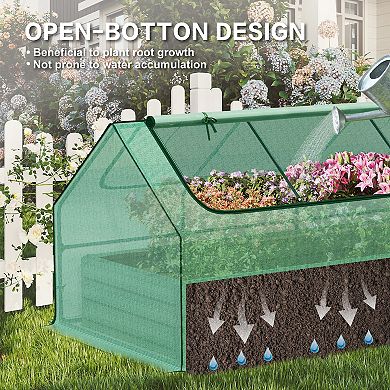 Aoodor Galvanized Steel Raised Bed with Removable Green - 6' x 3' x 3'