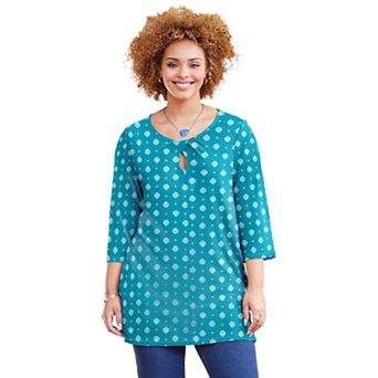 Catherines Women's Plus Size Liz&Me Swing Tunic Top