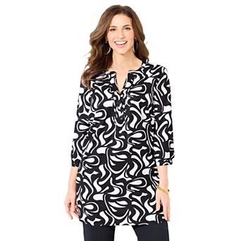 Catherines Women's Plus Size Petite Muse Pintuck Tunic