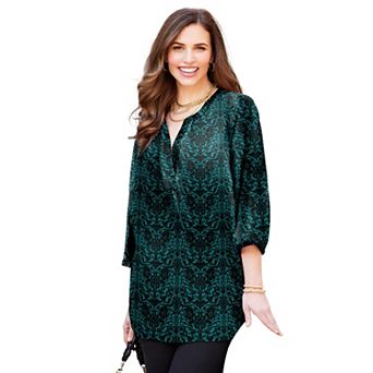 Catherines Women's Plus Size Petite Muse Pintuck Tunic