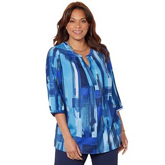 Catherines Women's Plus Size Petite Muse Pintuck Tunic
