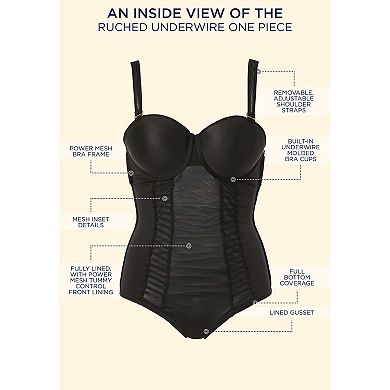 Swimsuits for All Women's Ruched Underwire One Piece Swimsuit
