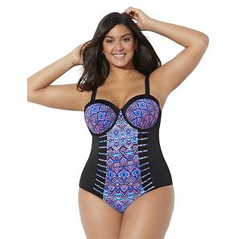 Swimsuits for All Women's Ruched Underwire One Piece Swimsuit