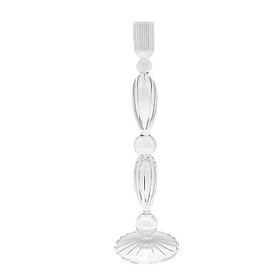 Celebrate Together Valentine's Day Clear Blown Glass Hearts Taper Candle Holder