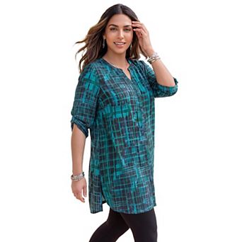 Catherines Women's Plus Size Petite Uptown Tunic Blouse