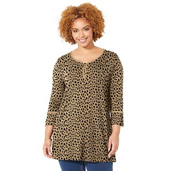 Catherines Women's Plus Size Liz&Me Henley Top