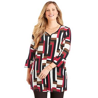 Catherines Women's Plus Size Liz&Me Henley Top