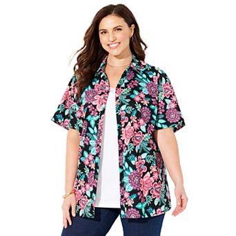 Catherines Women's Plus Size Petite Timeless Short Sleeve Blouse