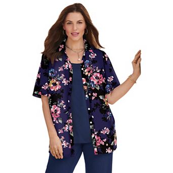 Catherines Women's Plus Size Petite Timeless Short Sleeve Blouse