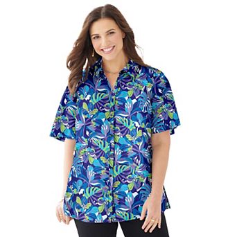 Catherines Women's Plus Size Petite Timeless Short Sleeve Blouse