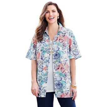 Catherines Women's Plus Size Petite Timeless Short Sleeve Blouse