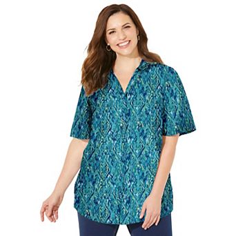 Catherines Women's Plus Size Timeless Short Sleeve Blouse
