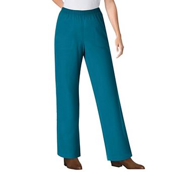 Woman Within Plus Size Petite Fineline Stretch Denim Wide-Leg Pull-On Jeans