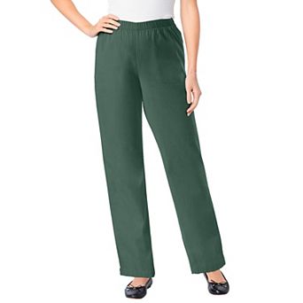 Woman Within Plus Size Petite Fineline Stretch Denim Wide-Leg Pull-On Jeans