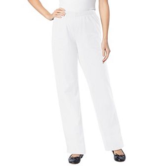 Woman Within Plus Size Petite Fineline Stretch Denim Wide-Leg Pull-On Jeans