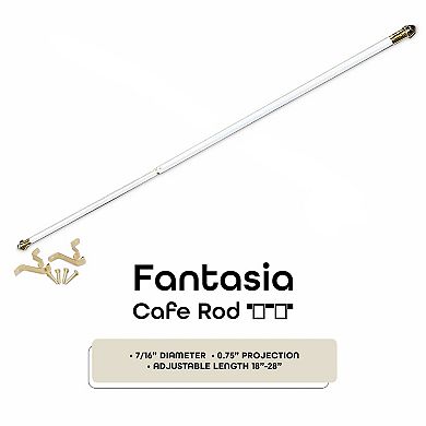 Achim Fantasia 7/16" Adjustable Window Curtain Cafe Rod