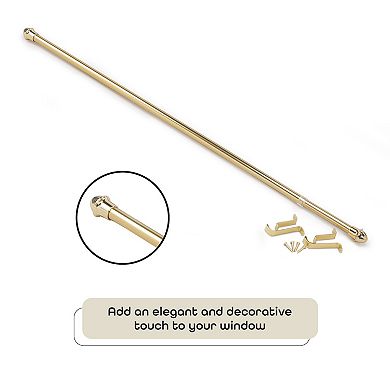 Achim Fantasia 5/8" Adjustable Window Curtain Cafe Rod