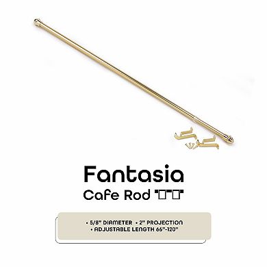 Achim Fantasia 5/8" Adjustable Window Curtain Cafe Rod