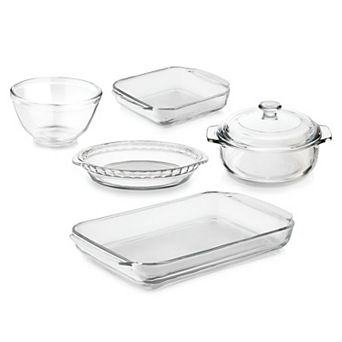 6 pc Glass Bakeware Casserole Baking Dish Set - Microwave And Oven Safe