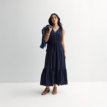 Women's Sonoma Goods For Life® Femme Button Bodice Maxi Dress