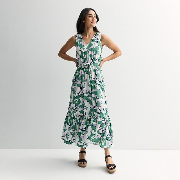green petite maxi dress Slim Pleated Maxi Dress