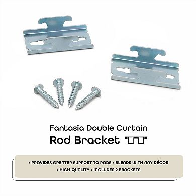 Achim Fantasia Double Curtain Rod Bracket Set