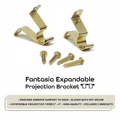 Achim Fantasia Café Curtain Rod Replacement Bracket Set