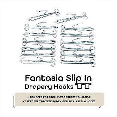 Achim Fantasia 3-in. Slip-In Window Curtain Drapery Hooks