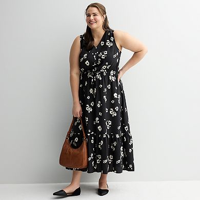Plus Size Sonoma Goods For Life® Femme Button Bodice Maxi Dress