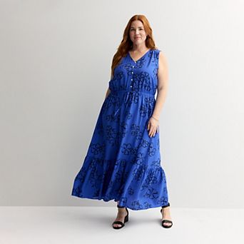 Plus Size Sonoma Goods For Life® Femme Button Bodice Maxi Dress