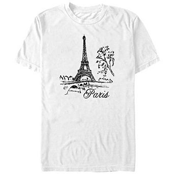 Men's Eiffel Tower Drawing Paris Graphic Tee