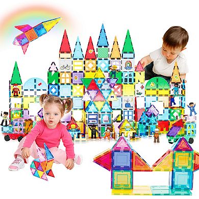 PicassoTiles 350 PC Mega Magnetic Tiles, Magnetic Building Blocks for ...