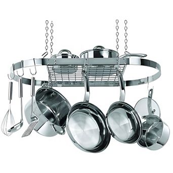 Stainless Steel Oval Pot Rack For Kitchen Cookware Storage