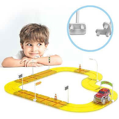 PicassoTiles 18 PC Accessory Race Track, Magnetic Tiles, Magnetic Building Toys for Kids 3+