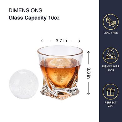 Whiskey Glass Set Of 2 10oz Old Fashioned Bourbon Glasses