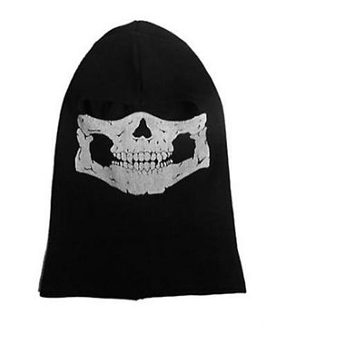 Black Balaclava Ghosts Skull Full Face Mask, Halloween Prop
