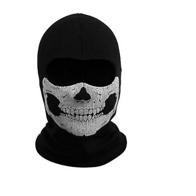 Black Balaclava Ghosts Skull Full Face Mask, Halloween Prop