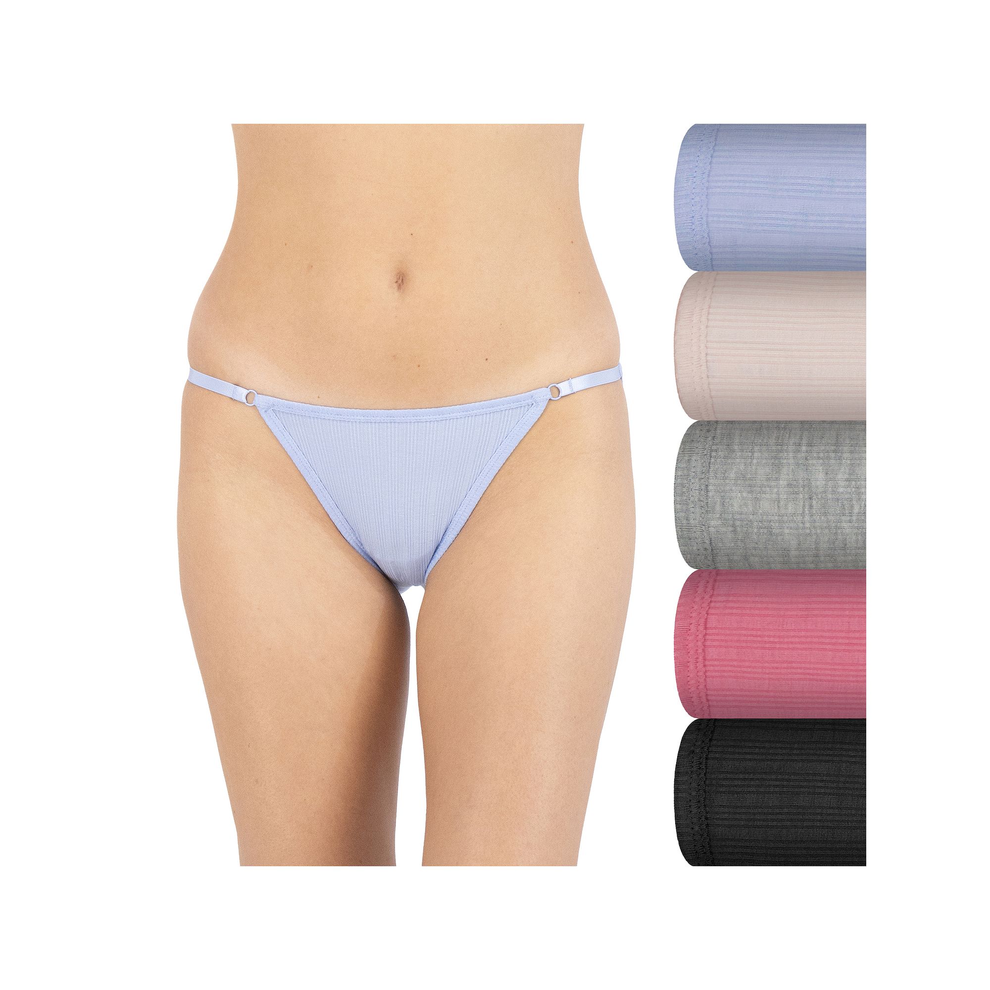 Juniors SO® 5 pk. Ribbed String Bikini Panty Set - SO75-038P5, Girls, Si