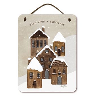 COURTSIDE MARKET Snow Village 12" x 16" Hanging Artboard