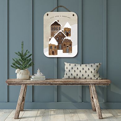 COURTSIDE MARKET Snow Village 12" x 16" Hanging Artboard