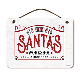 COURTSIDE MARKET Santas Workshop 12" x 16" Hanging Artboard