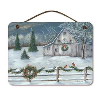 COURTSIDE MARKET White Christmas 12" x 16" Hanging Artboard