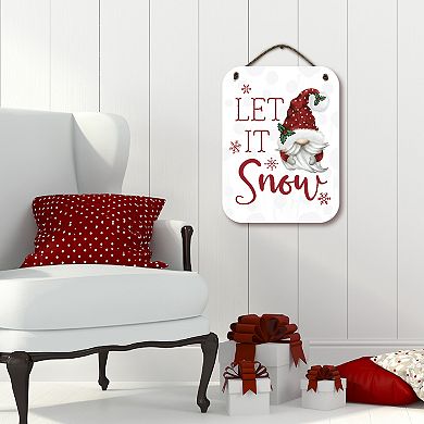 COURTSIDE MARKET Let it snow Gnome 12" x 16" Hanging Artboard